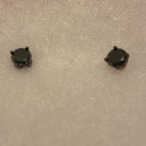1.5CT Black Diamond Stud Earrings 925 Sterling Silver Posts Luxury Minimalist